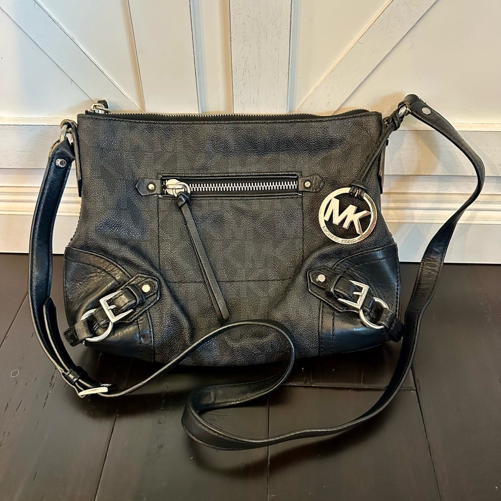 Michael Kors Black Leather Crossbody Bag